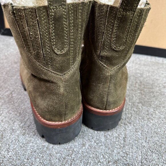 Jeffrey Campbell Culvert Mountaineering Olive Green Suede & Sherpa Boot Sz 10 - Picture 3 of 8